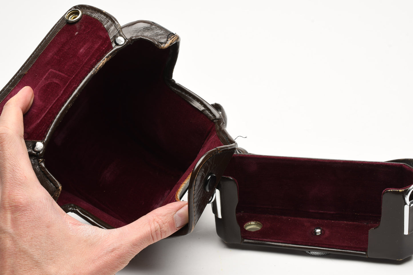 Nikon F Eveready hard leather camera carrying case (Brown) w/Strap