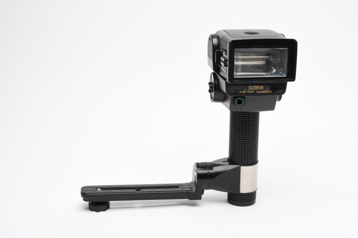 Sunpak Auto 544 Handle mount electronic flash, clean, tested, w/Bracket, Nice