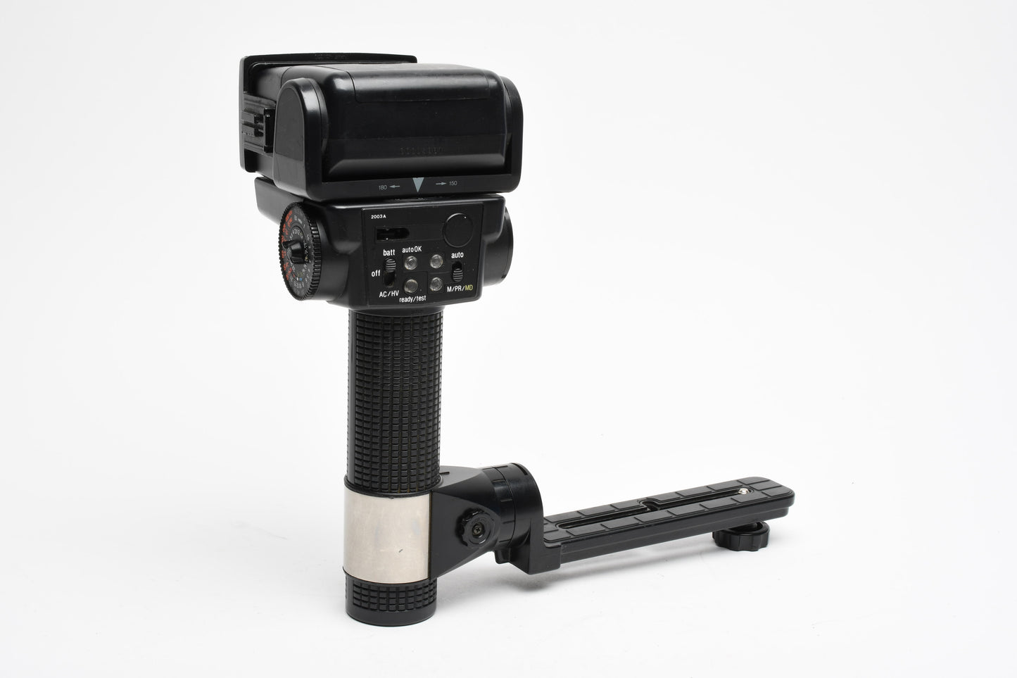 Sunpak Auto 544 Handle mount electronic flash, clean, tested, w/Bracket, Nice
