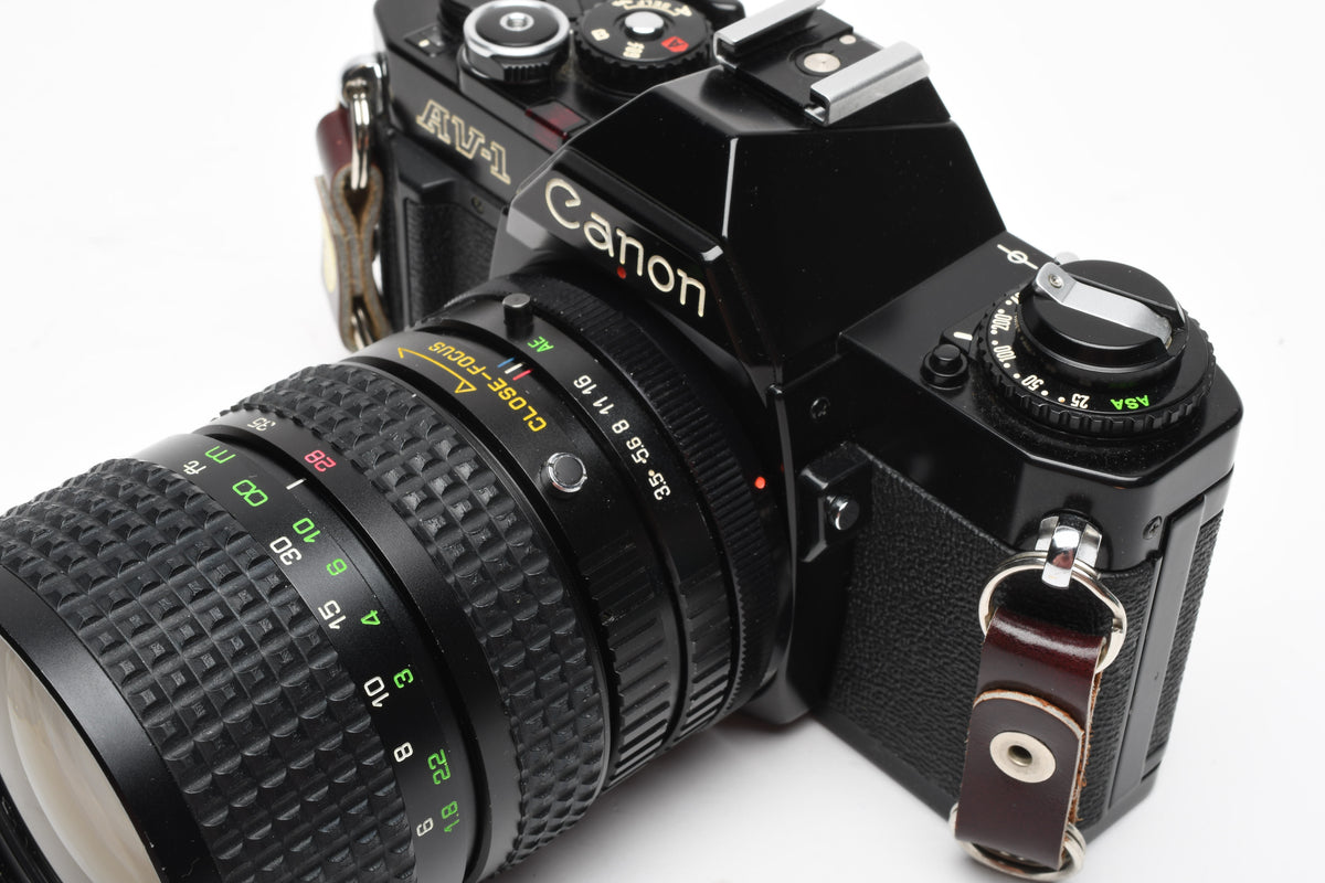 Canon AV-1 (Black) 35mm SLR Camera w/Osawa 28-80mm, New Seals, Good!