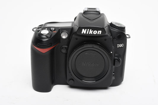 Nikon D90 DSLR body, batt, charger, strap, Only 6465 Acts, Great! +Book