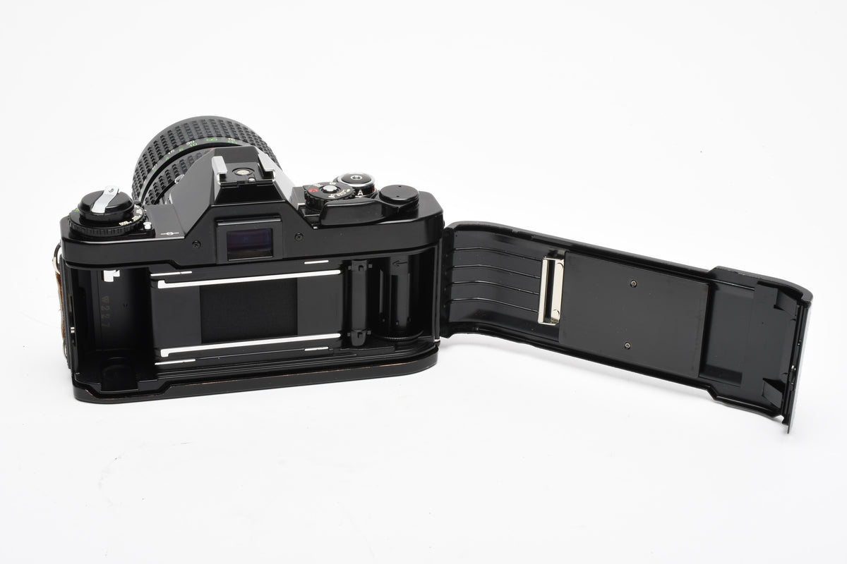 Canon AV-1 (Black) 35mm SLR Camera w/Osawa 28-80mm, New Seals, Good!