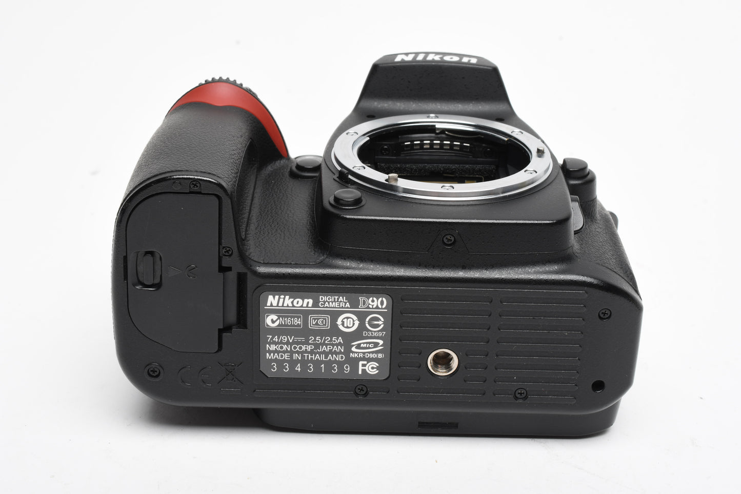 Nikon D90 DSLR body, batt, charger, strap, Only 6465 Acts, Great! +Book