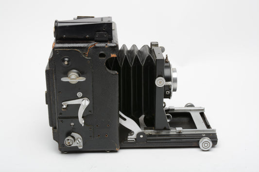 Graflex Miniature Speed Graphic 2 1/4 x 3 1/4 w/Trioptar 103mm f4.5 lens, *Read