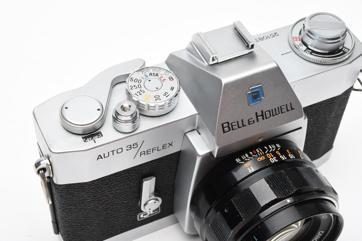 Bell&Howell Auto 35 Reflex 35mm SLR w/Canon EX 50mm f1.8 lens, New Seals