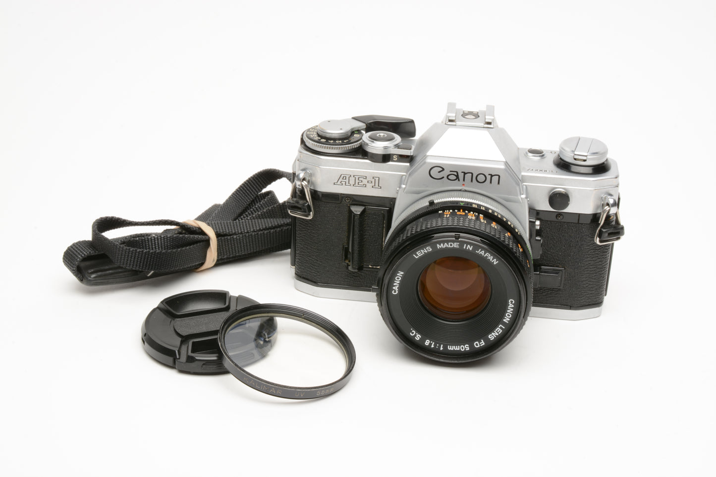 Canon AE-1 35mm SLR Camera w/50mm f/1.8 SC Lens, New Seals! Nice