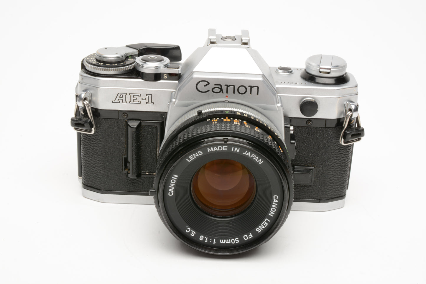 Canon AE-1 35mm SLR Camera w/50mm f/1.8 SC Lens, New Seals! Nice