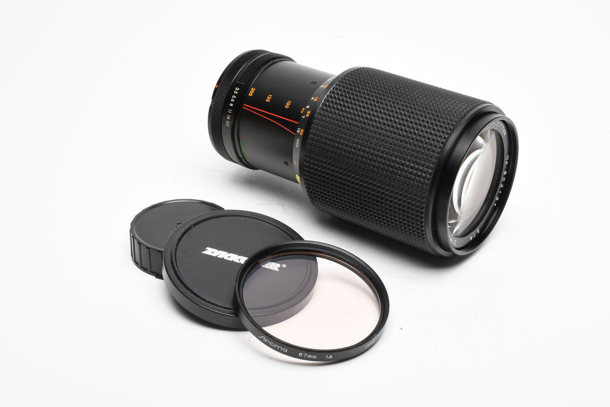 Zykkor 80-200mm f3.5 Telephoto zoom lens Canon FD Mount, UV, Tested