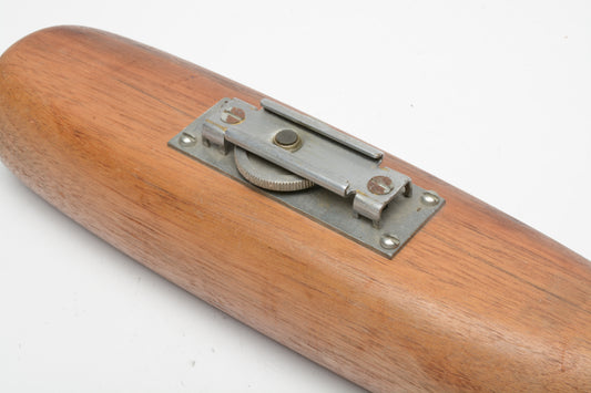 Vintage wood flash bracket w/3/8" screw mount ~8.5" long x 2.5" wide
