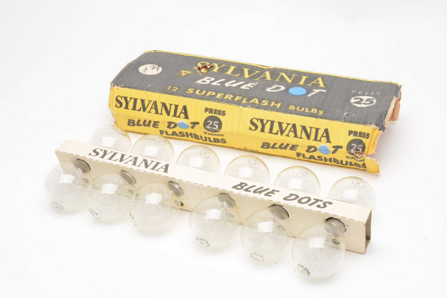 12X Sylvania P25 Blue Dot Press 25 clear bulbs - New