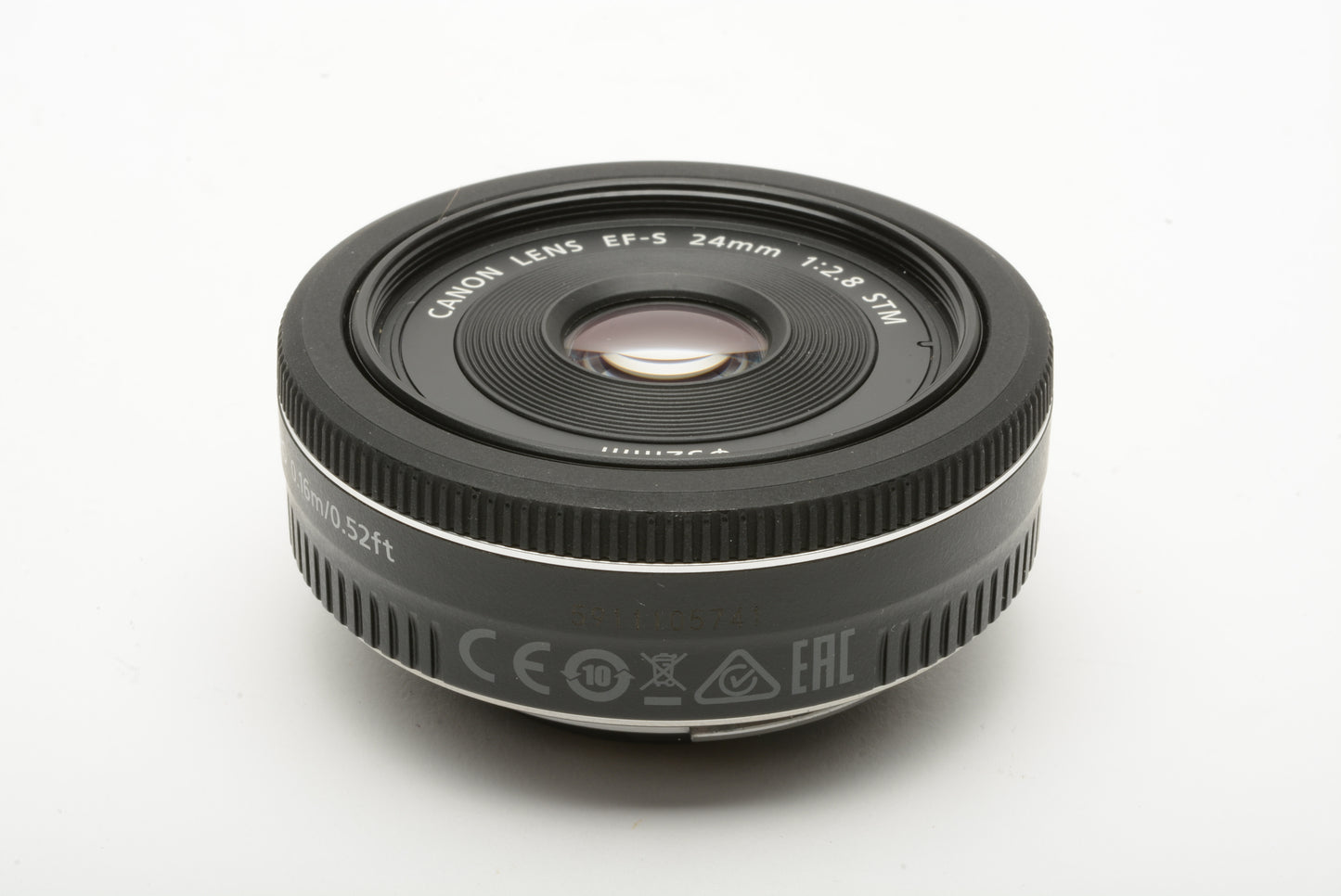 Canon 24mm f2.8 STM pancake lens, caps + Polarizing filter