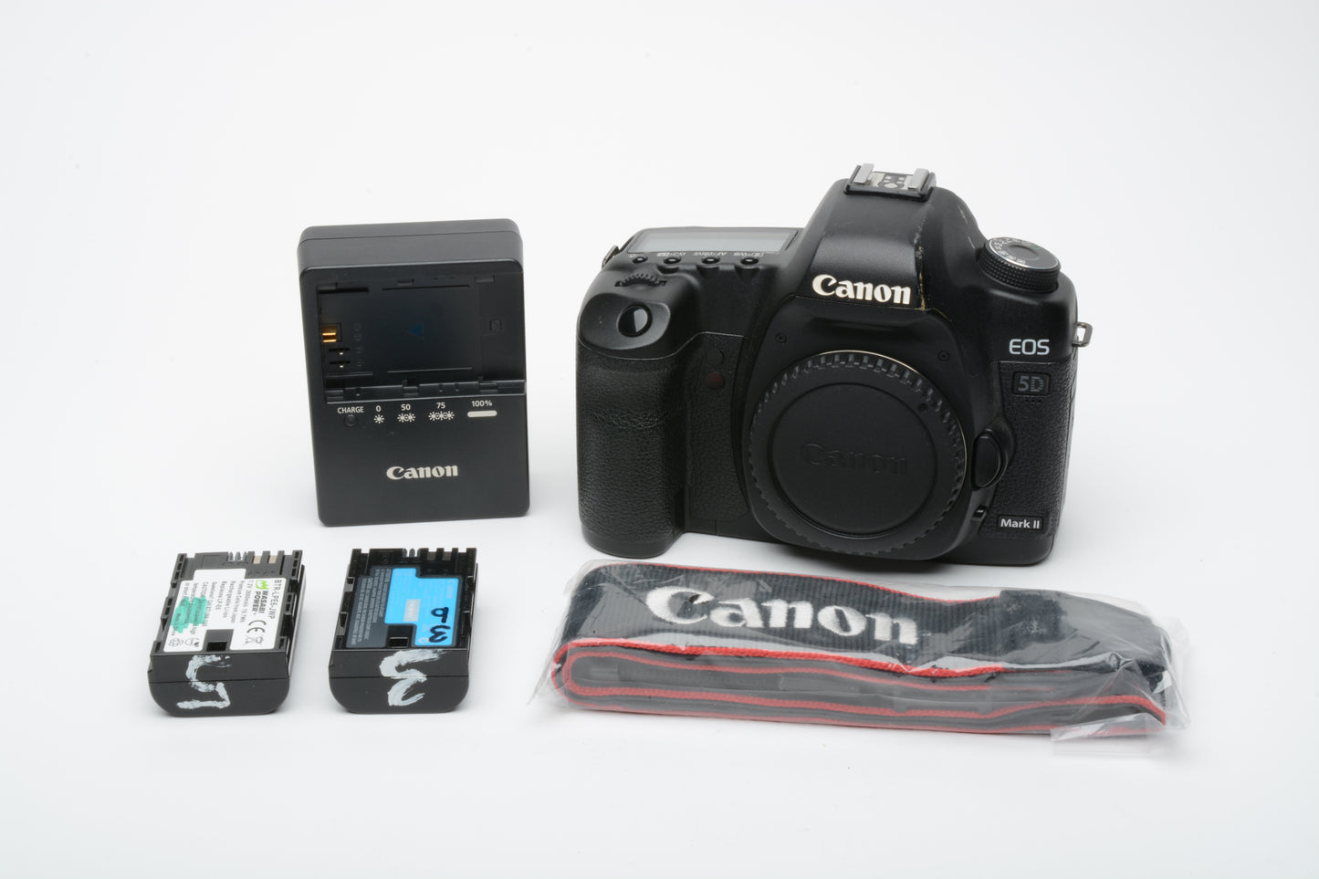 Canon EOS 5D Mark II DSLR Body, 2batts, charger, only 32K acts