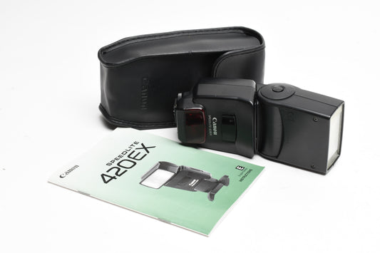 Canon 420EX Speedlite Flash, case, tested, works great w/case & manual