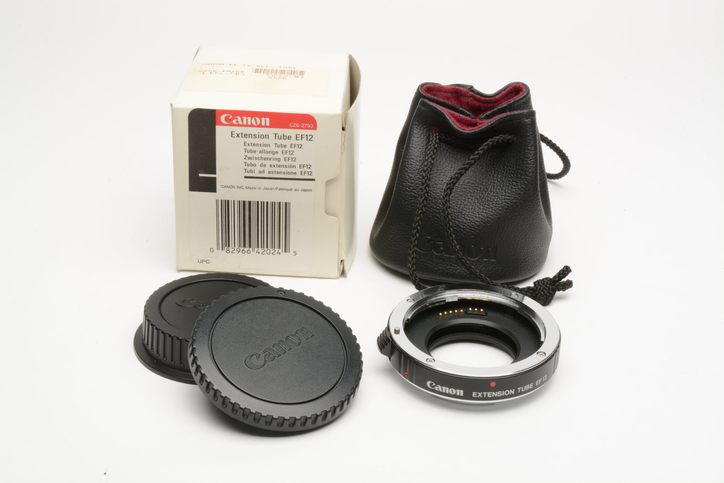 Canon EF12 Extension tube w/caps, pouch, boxed, barely used