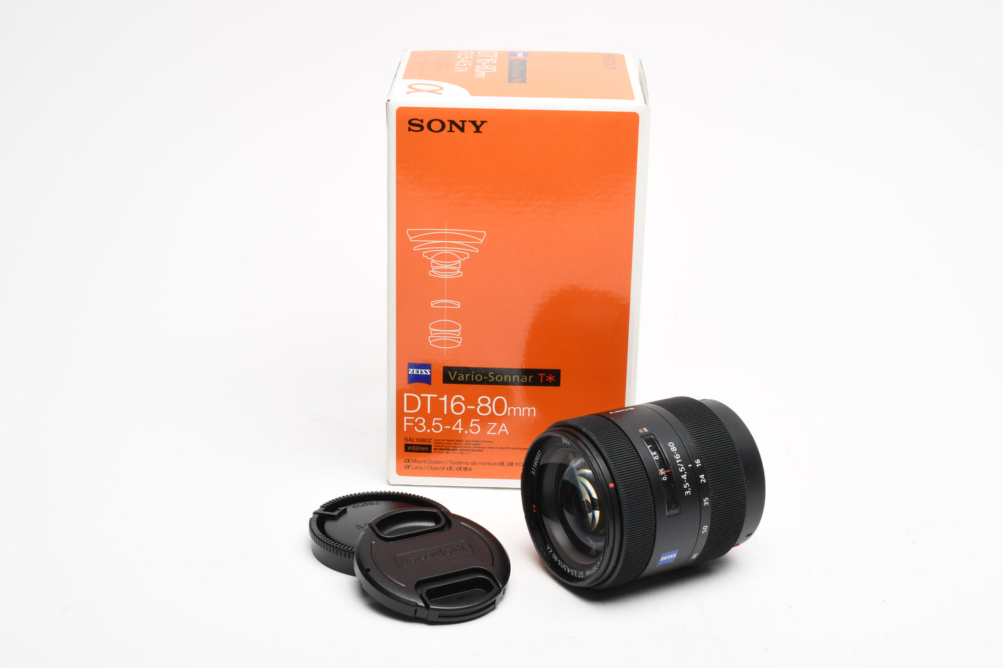 Sony Vario-Sonnar T* DT 16-80mm f3.5-4.5 ZA Lens SAL1680Z for A Mount, Box
