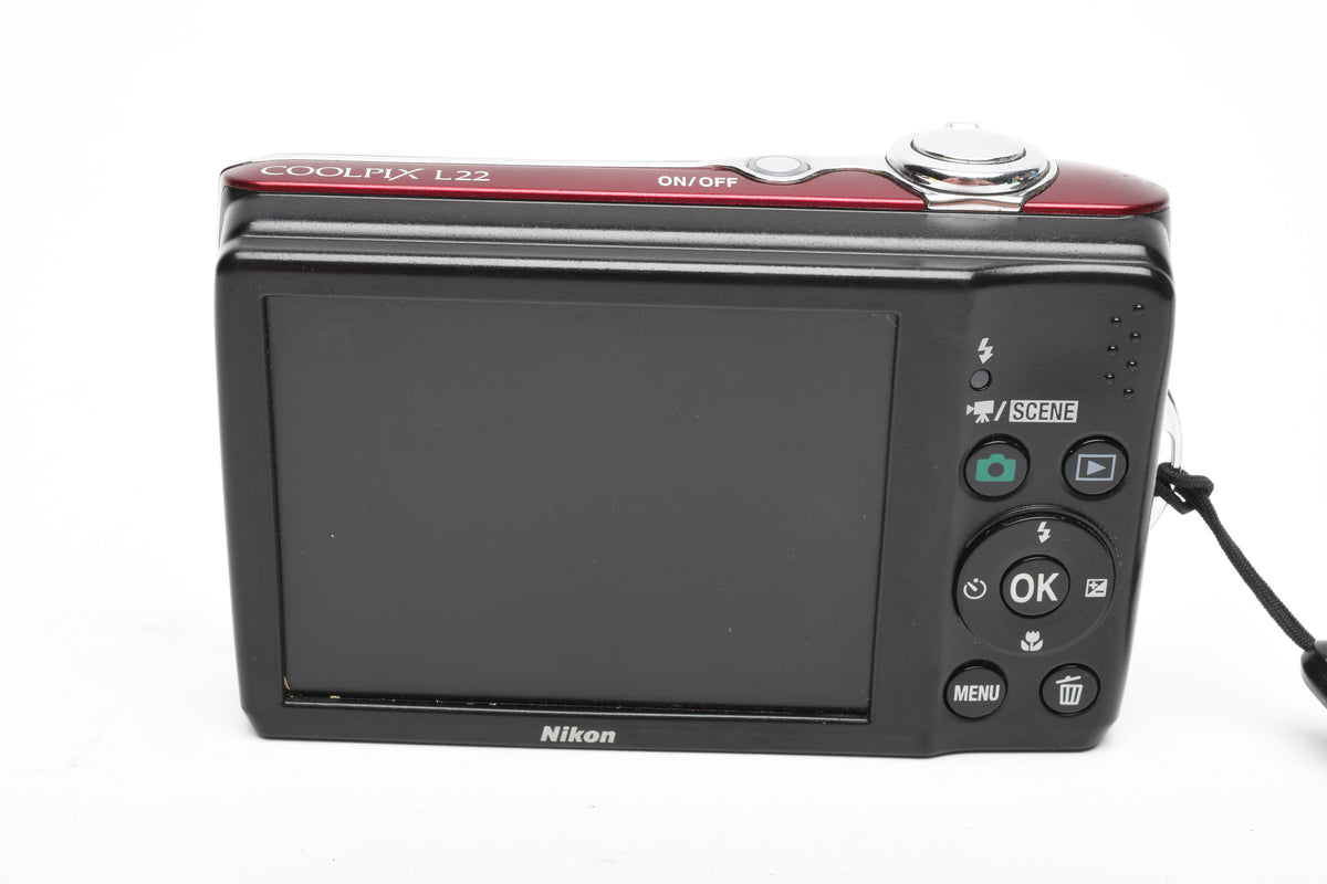 Nikon Coolpix L22 12MP Digital Point&Shoot Camera, Case, Tested