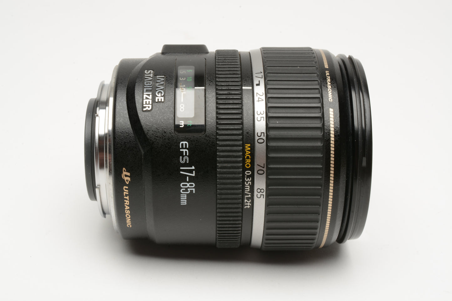 Canon EFS 17-85mm f4-5.6 IS USM zoom lens, caps, *Manual Focus Only!