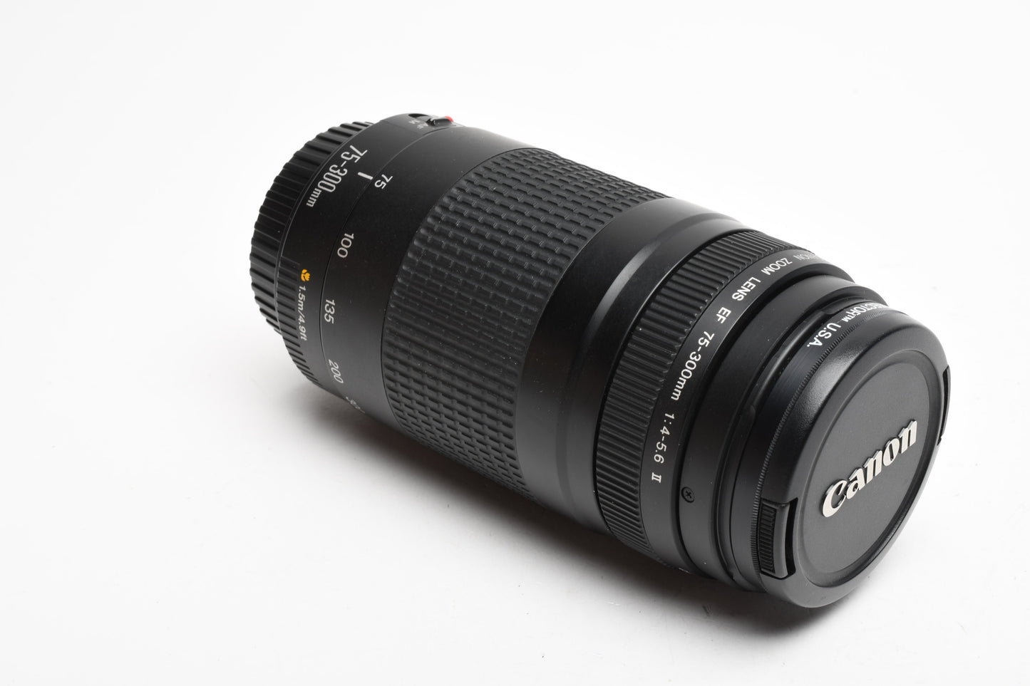 Canon EF 75-300mm f4-5.6 II Telephoto zoom, caps, tested, +UV Filter