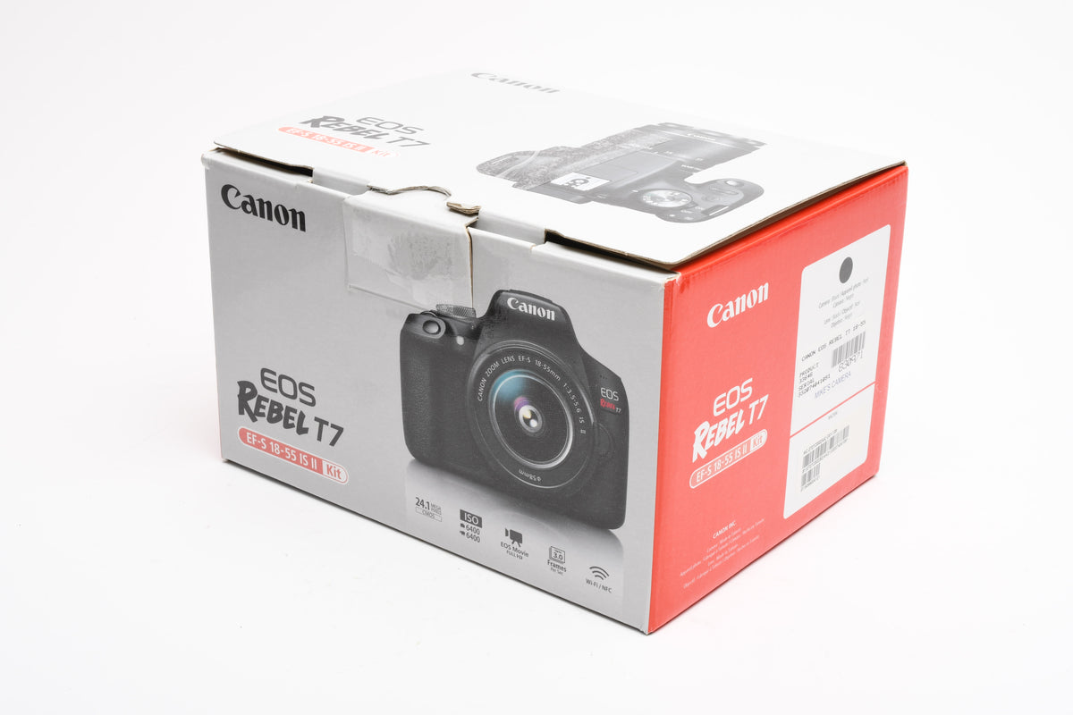 Canon Rebel T7 DSLR w/18-55mm f3.5-5.6 IS II w/Case, 0 Acts! NEW