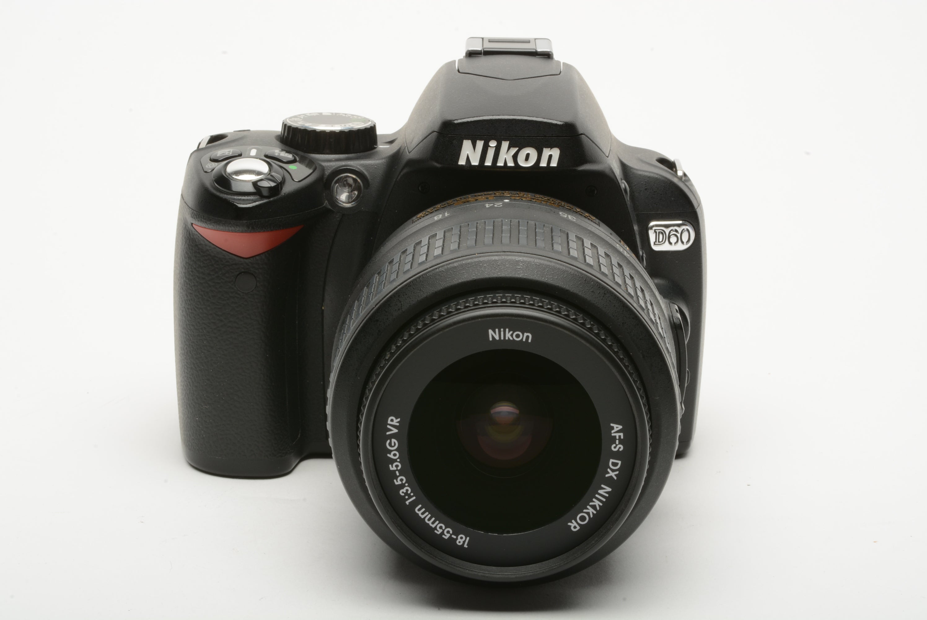 Nikon D60 DSLR body w/18-55mm f3.5-5.6G DX, batt+charger+2GB SD+USB 9592  Acts!