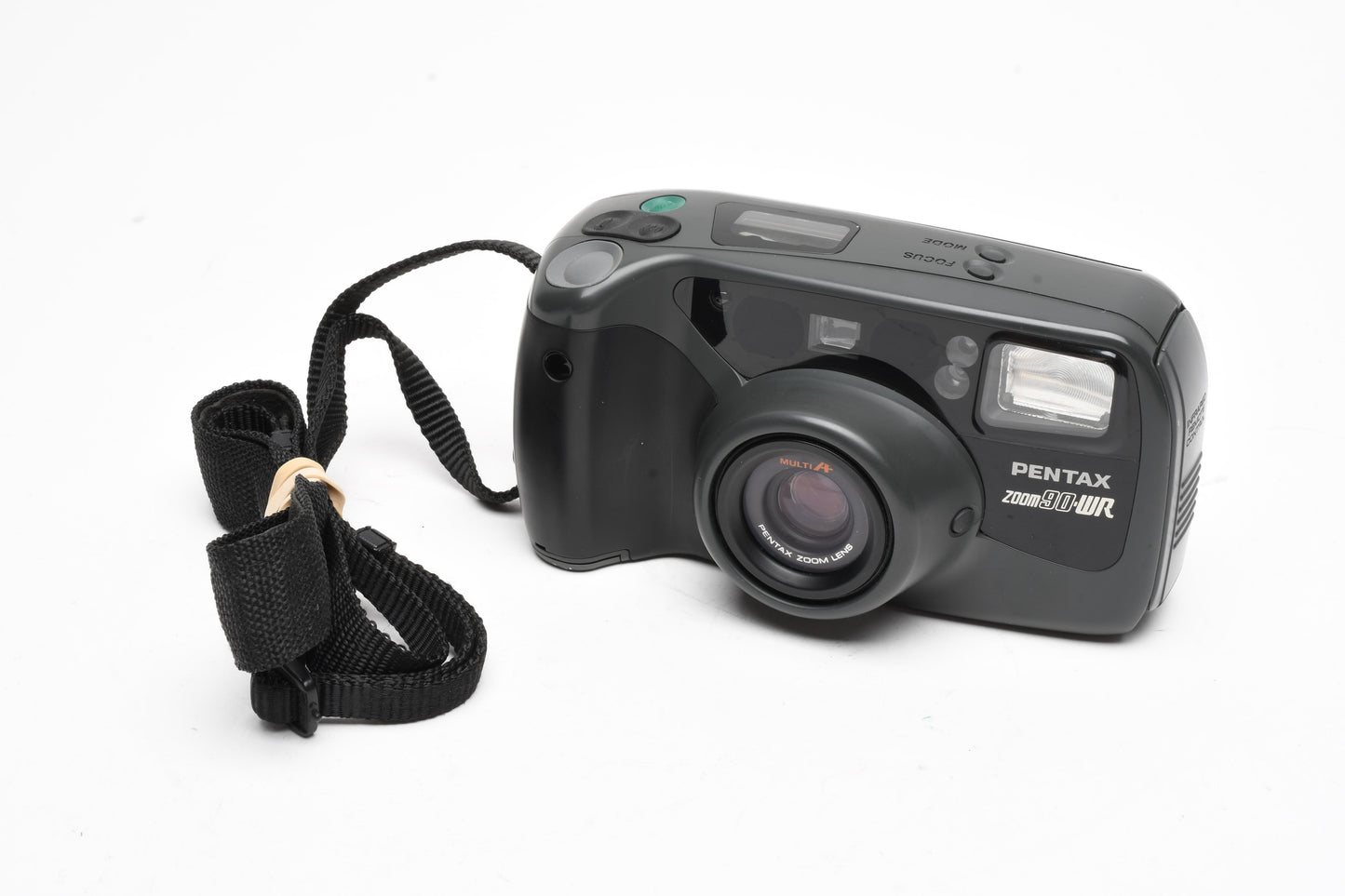 Pentax Zoom 90WR 35mm Point&Shoot camera, strap, remote, tested, clean!