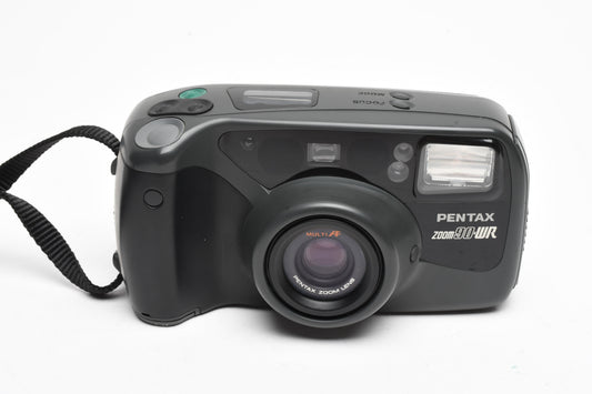 Pentax Zoom 90WR 35mm Point&Shoot camera, strap, remote, tested, clean!