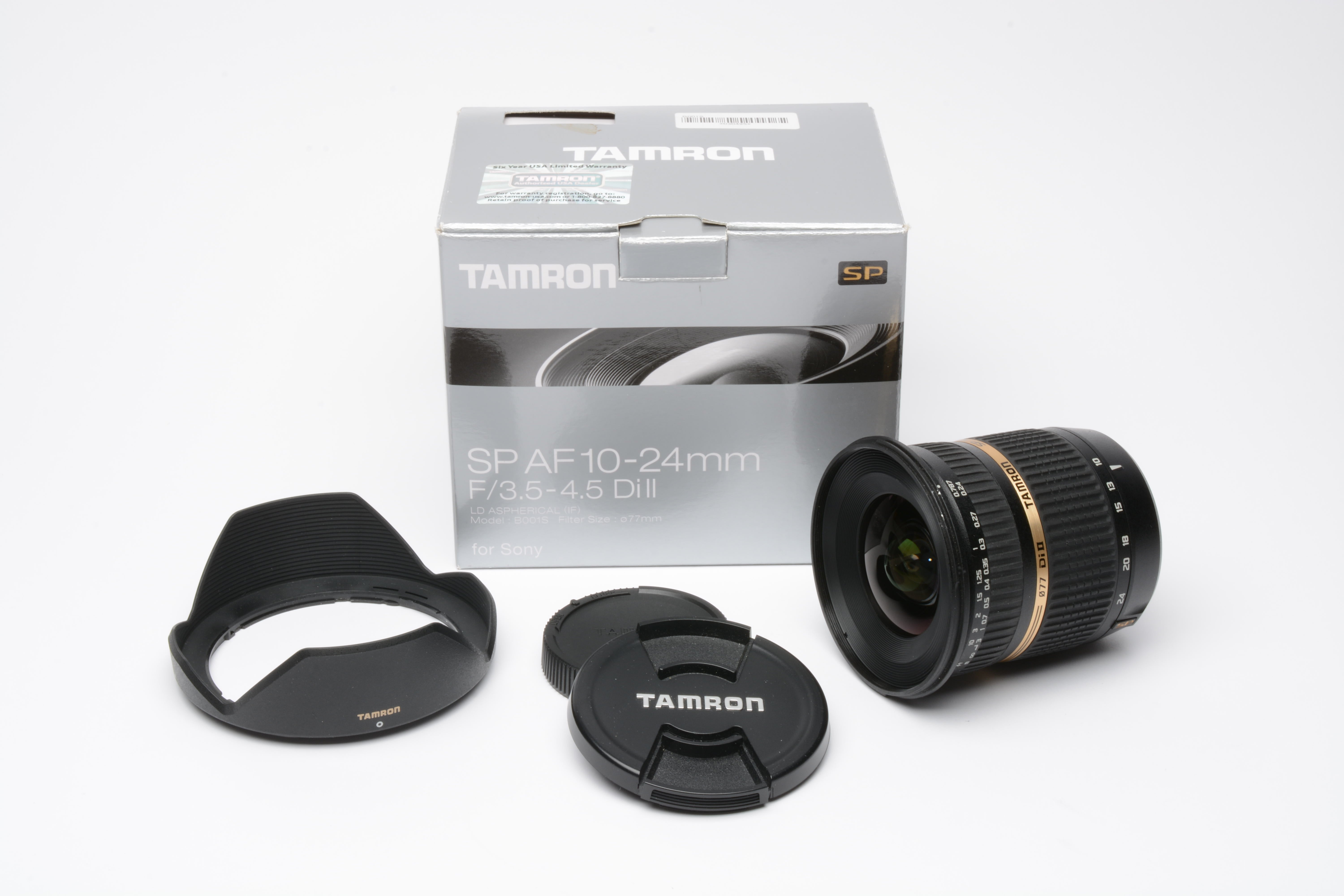 Tamron SP 10-24mm f3.5-4.5 Di II B001 wide zoom for Sony A Mount, Boxed