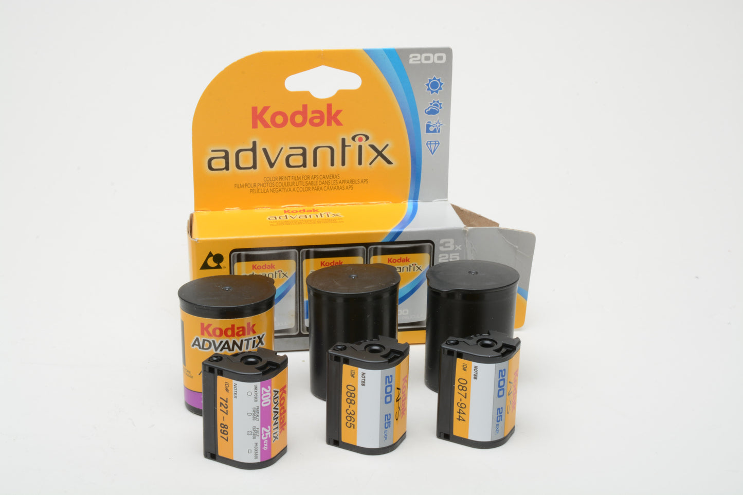 3 Pack Kodak Advantix APS 200 25 film - New - Expired 01/2013