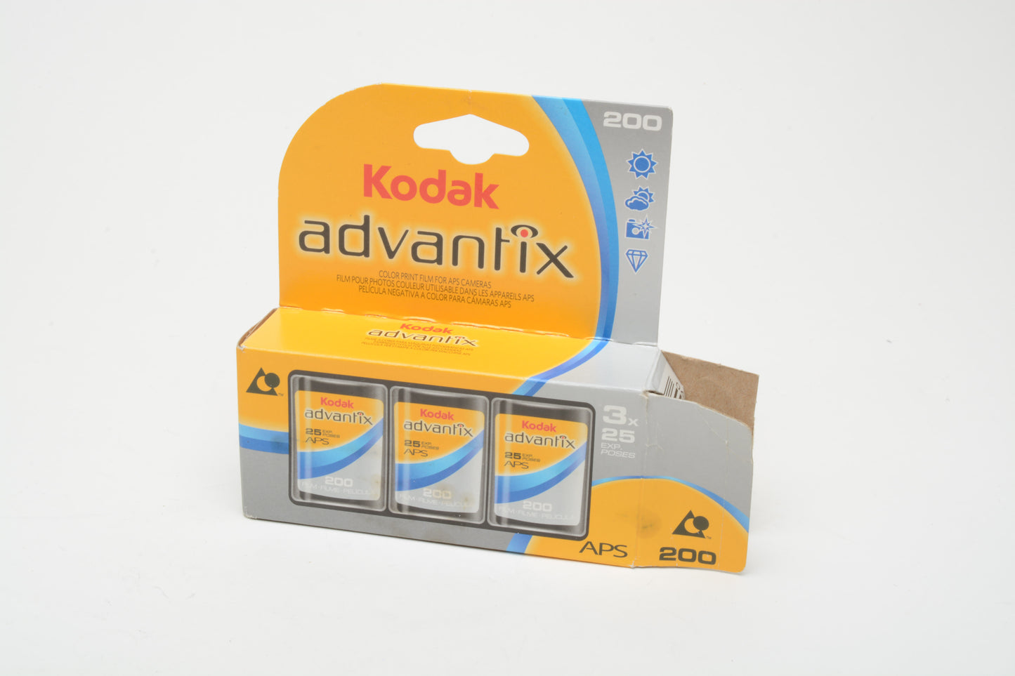 3 Pack Kodak Advantix APS 200 25 film - New - Expired 01/2013