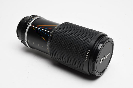 Nikon MF 70-210mm Series E f4 lens, caps, UV, Haze, still good