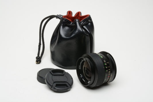 Vivitar 35mm f2.8 Wide Angle Prime Lens M42 Mount, pouch + caps