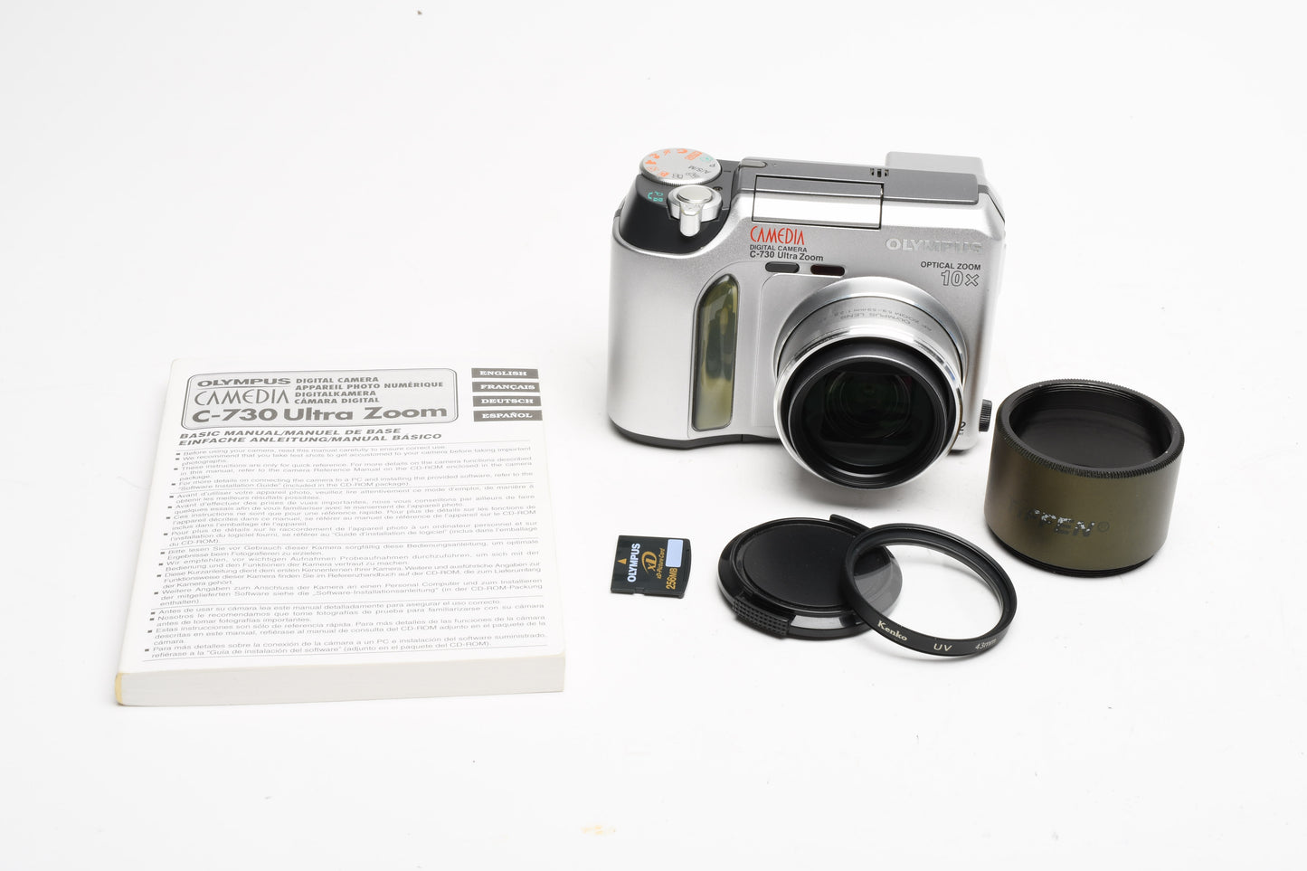 Olympus C-730 Ultra zoom 3.2MP Digital Point&Shoot, Adapter, manual, tested