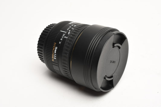 Sigma 15mm f2.8 EX DG Fisheye for Canon EF, Hood+Caps