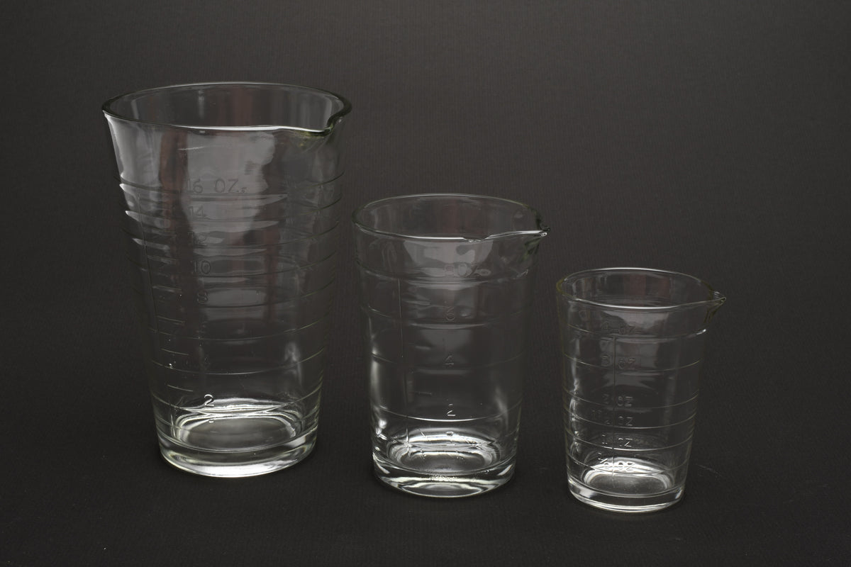 Set of 3 Glass Darkroom Beaker set 4, 8, 16oz