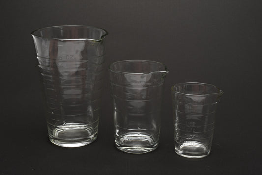 Set of 3 Glass Darkroom Beaker set 4, 8, 16oz