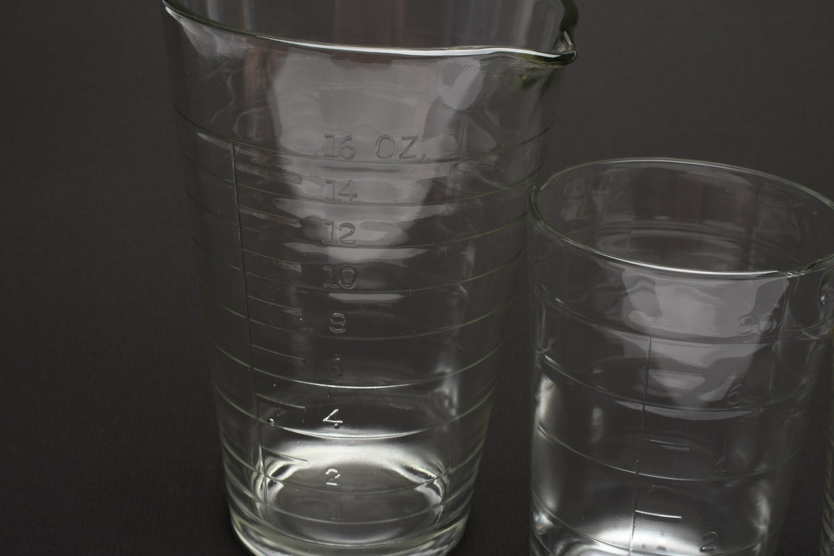 Set of 3 Glass Darkroom Beaker set 4, 8, 16oz