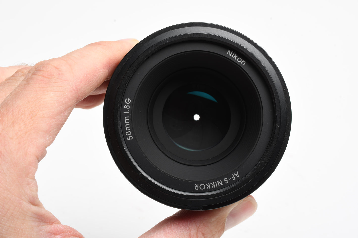 Nikon Nikkor AF-S 50mm f1.8G prime lens, caps +UV, Very clean