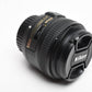 Nikon Nikkor AF-S 50mm f1.8G prime lens, caps +UV, Very clean