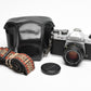 Pentax K1000 SE 35mm SLR w/50mm f2 lens, New seals, strap, case, Great!