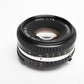 Nikon 50mm f1.8 Series E lens w/caps, nice & clean, Chrome pancake prime lens