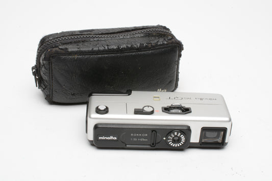 Minolta 16QT Compact camera in case, works!