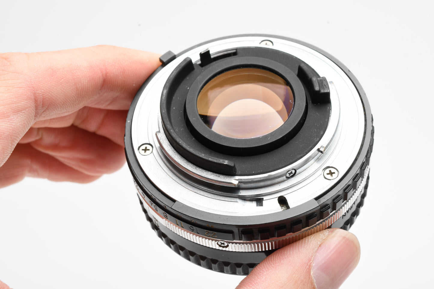 Nikon 50mm f1.8 Series E lens w/caps, nice & clean, Chrome pancake prime lens