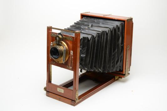 Rochester Optical Improved Empire State 8x10 camera w/B&L Plastigmat brass lens Vintage