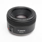 Canon EF 50mm f1.8 STM prime lens, caps, Mint-