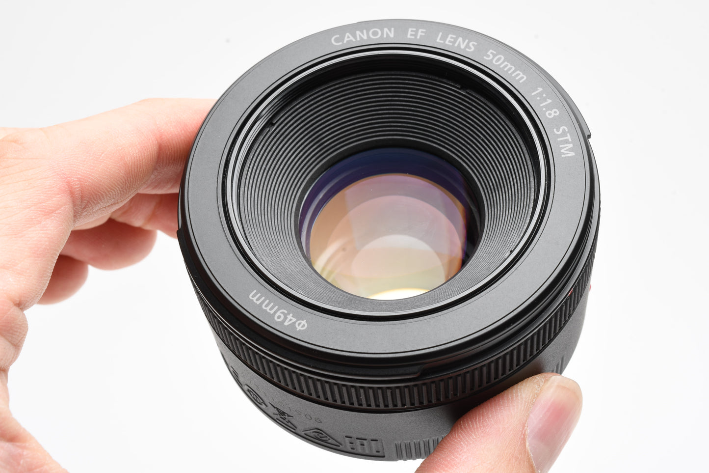 Canon EF 50mm f1.8 STM prime lens, caps, Mint-