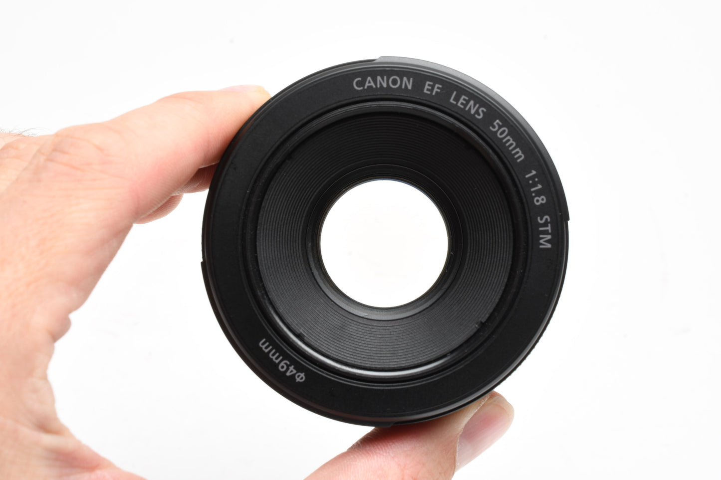 Canon EF 50mm f1.8 STM prime lens, caps, Mint-