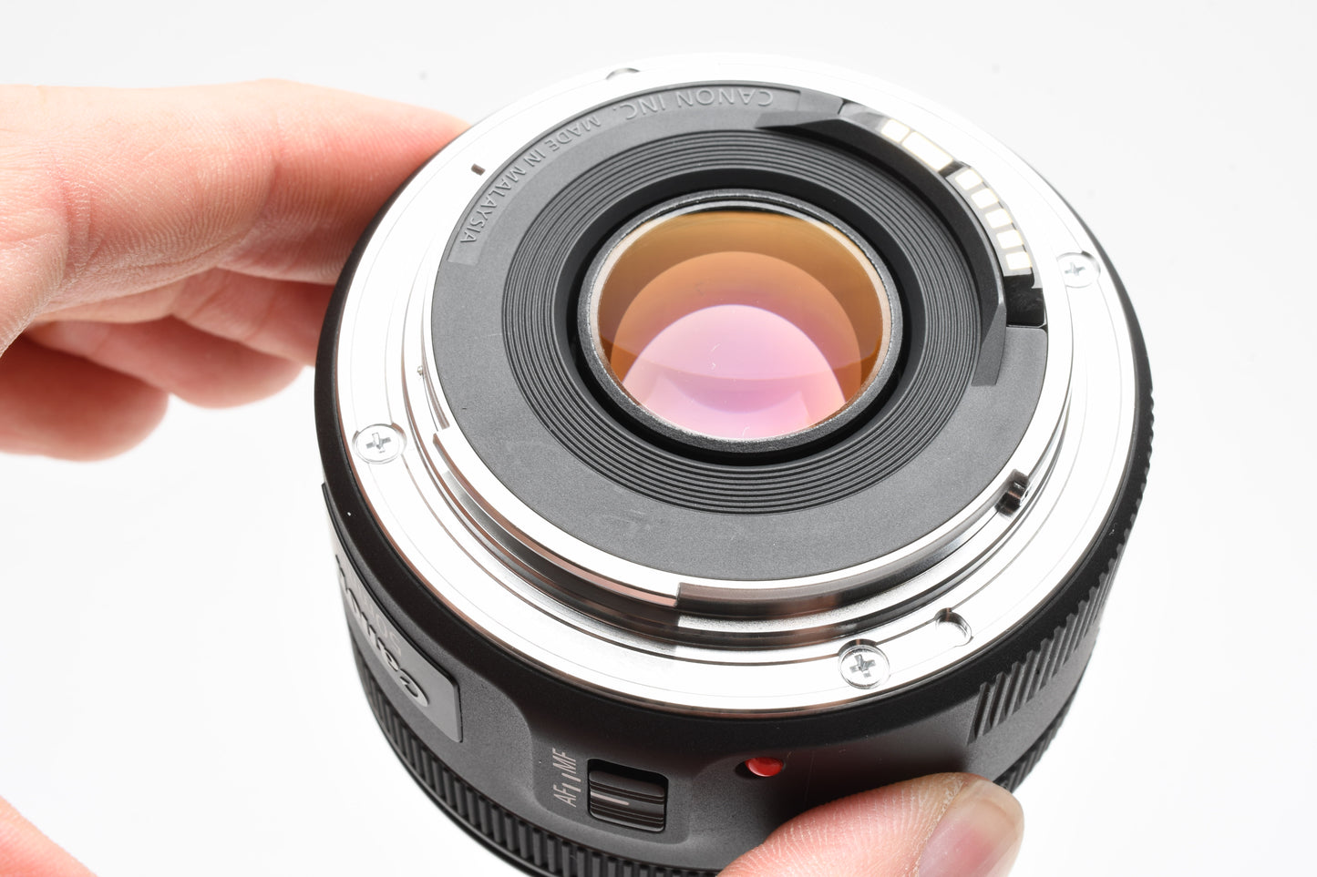 Canon EF 50mm f1.8 STM prime lens, caps, Mint-