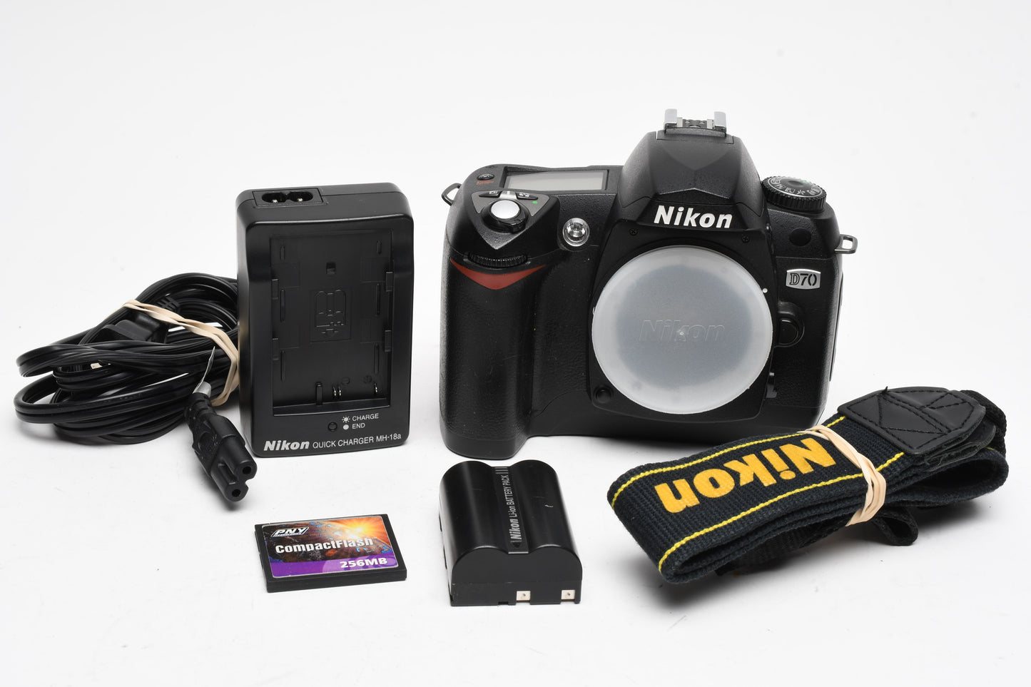 Nikon D70 6.1MP Digital Body, batt+charger+strap+CF, 12,099 acts!