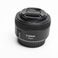 Canon EF 50mm f1.8 STM prime lens, caps, Mint-