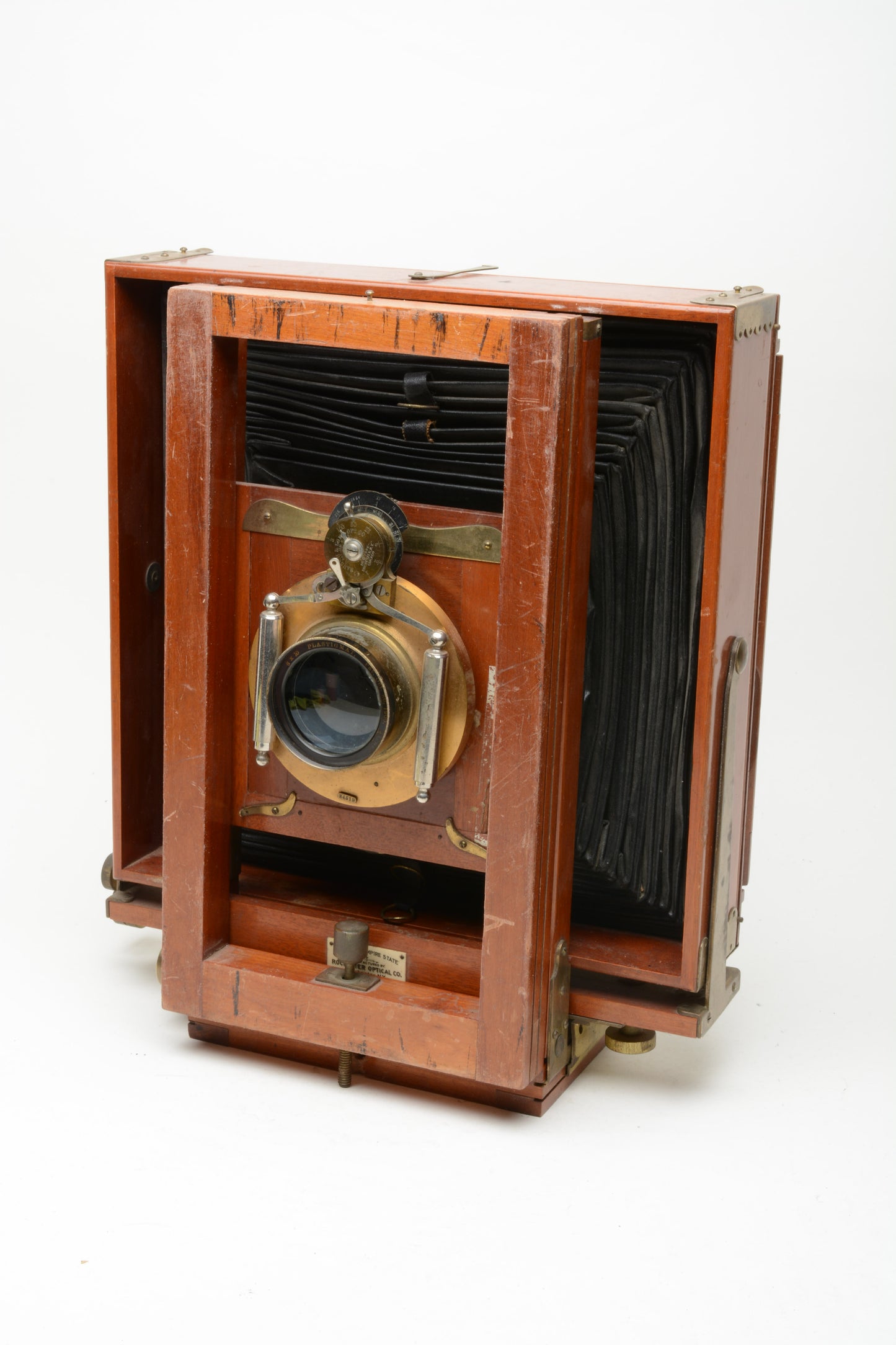 Rochester Optical Improved Empire State 8x10 camera w/B&L Plastigmat brass lens Vintage